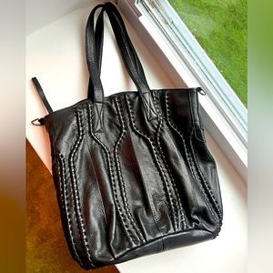 100% Leather Large Crossbody Tote